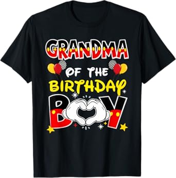 Grandma Of The Birthday Boy Family Party Decor Matching T-Shirt