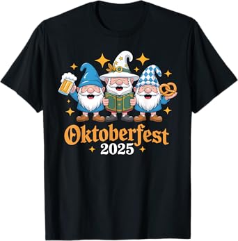 Funny Oktoberfest 2025 Gnome Beer Pretzel Wizard Bavarian T-Shirt