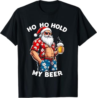 Funny Santa Beer Lover Christmas in July T-Shirt