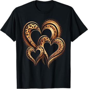 Hearts Print Love Leopard Cheetah T-Shirt
