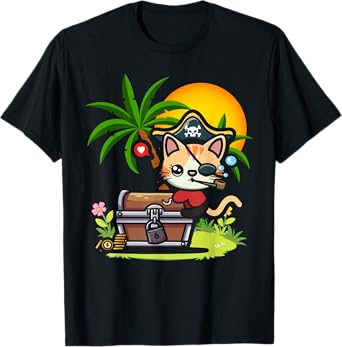 Kwazii Cute Funny Pirate Cat Kids T-Shirt