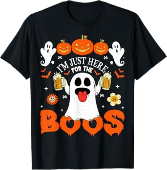 Funny Halloween Ghost Costume I'm Just Here for The Boos T-Shirt