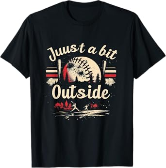 Funny Retro Quote Just a bit Outside Baseball Vintage T-Shirt