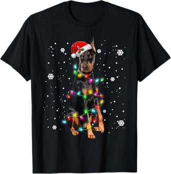 Doberman Pinscher Dogs Tree Christmas Sweater Xmas Pet Dog T-Shirt
