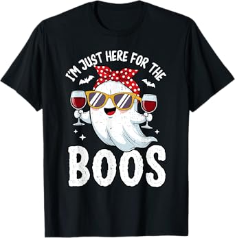 I'm Just Here for The Boos Funny Ghost Funny Halloween Women T-Shirt