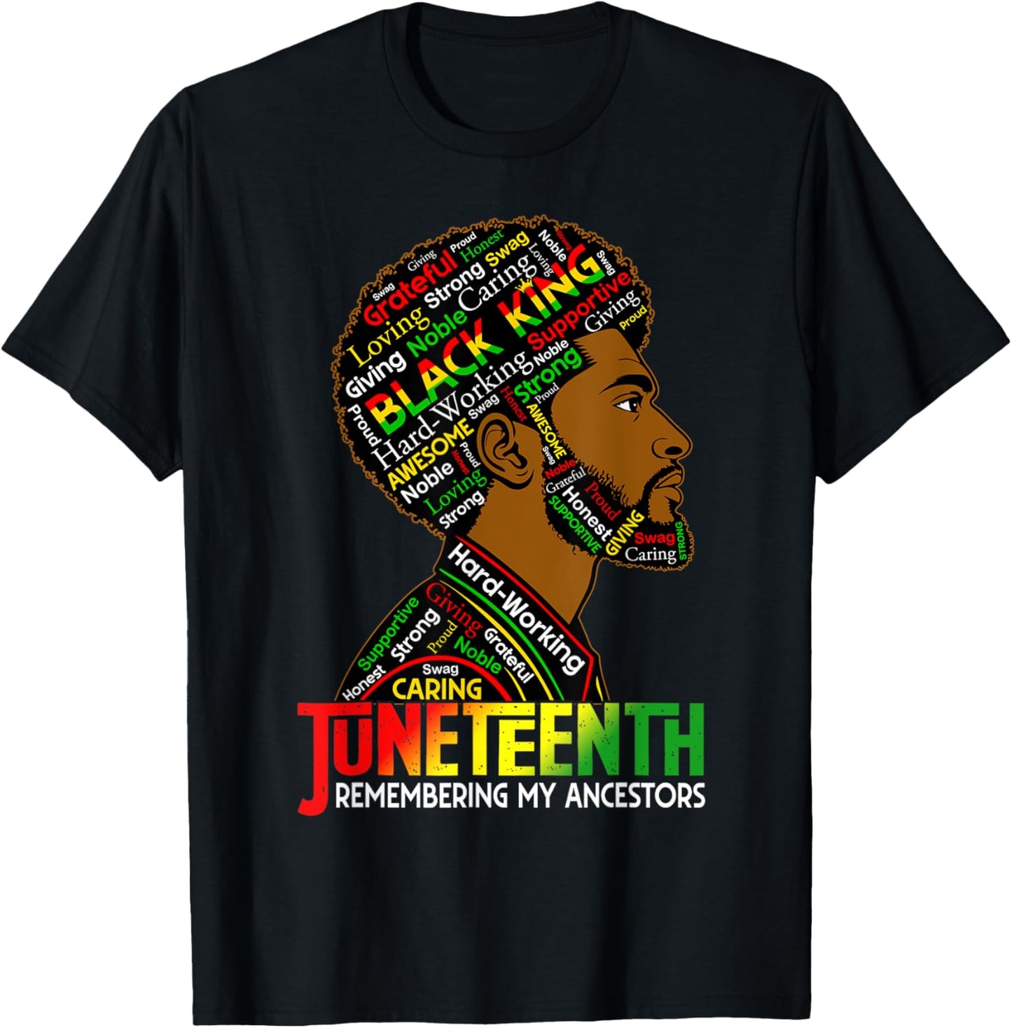 Juneteenth Tshirt Men Black King Remebering My Ancestors T-Shirt