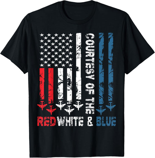 Courtesy Of The Red White And Blue Vintage America US Flag T-Shirt