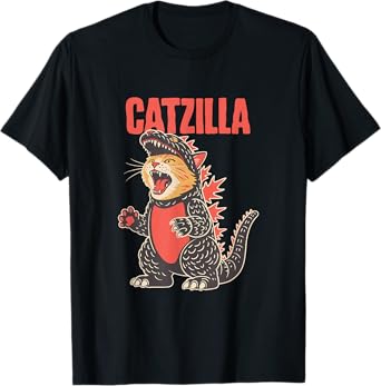 Funny Cat in Kaiju Monster Catzilla for Cute Cat Moms & Dads T-Shirt