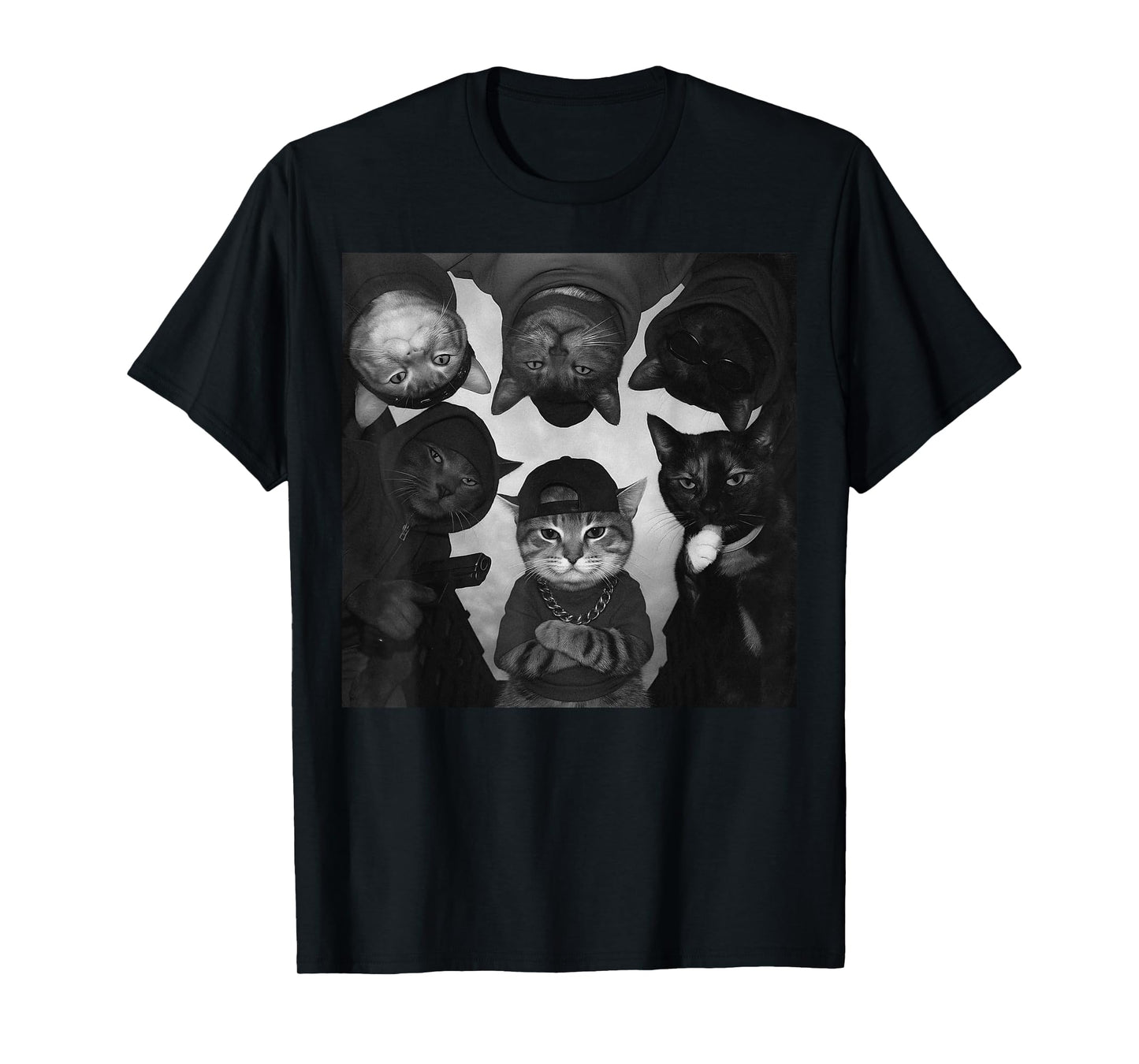 Funny Cat Meme Vintage Thug Gang T-Shirt