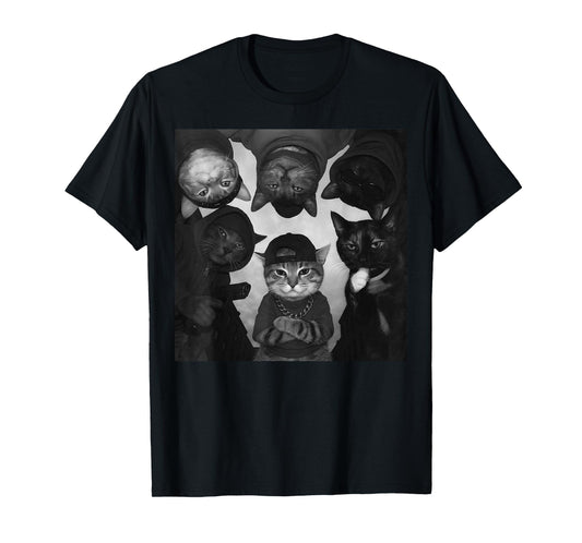 Funny Cat Meme Vintage Thug Gang T-Shirt
