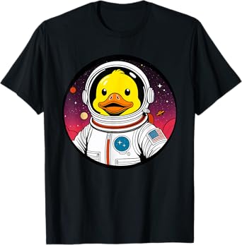 Cute Rubber Duck Space Astronaut Duck Lovers Men Women Kids T-Shirt