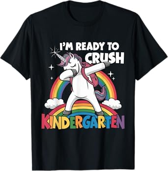 Crush Kindergarten Dabbing Unicorn Back to School Girls Gift T-Shirt