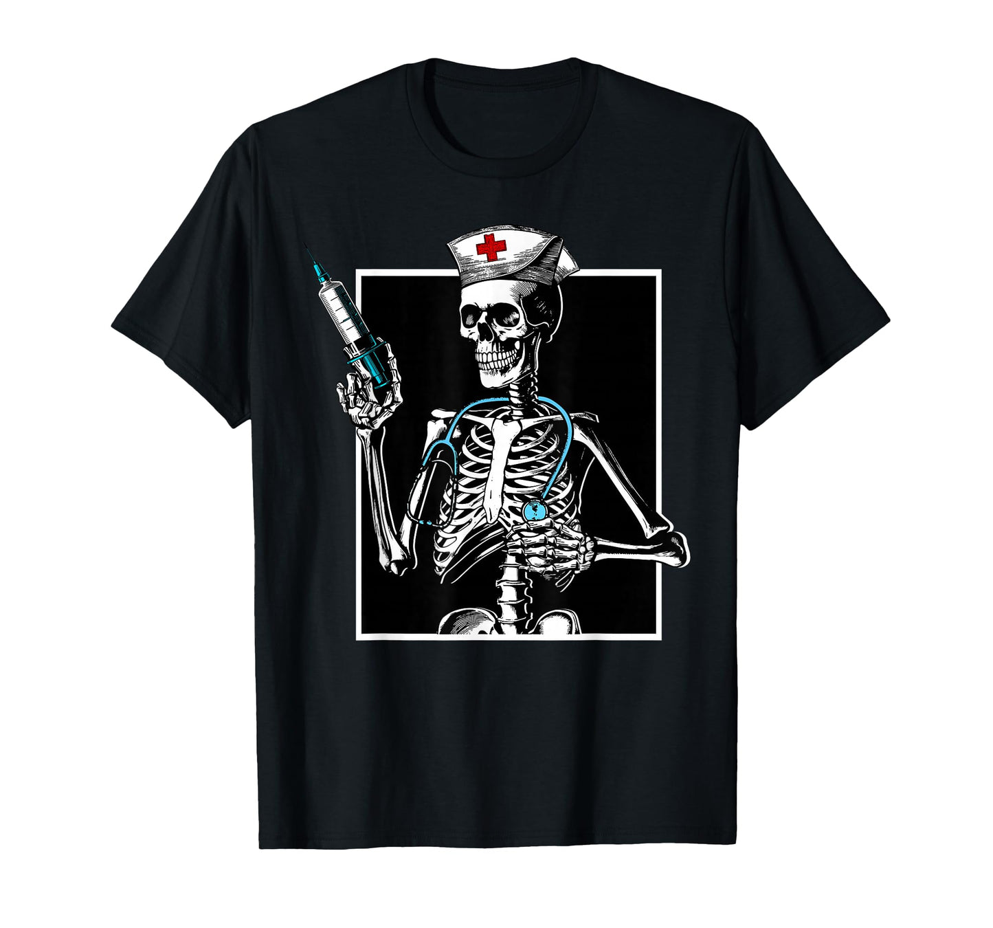 Halloween Skeleton ER Nurse Funny Nursing Student Spooky RN T-Shirt