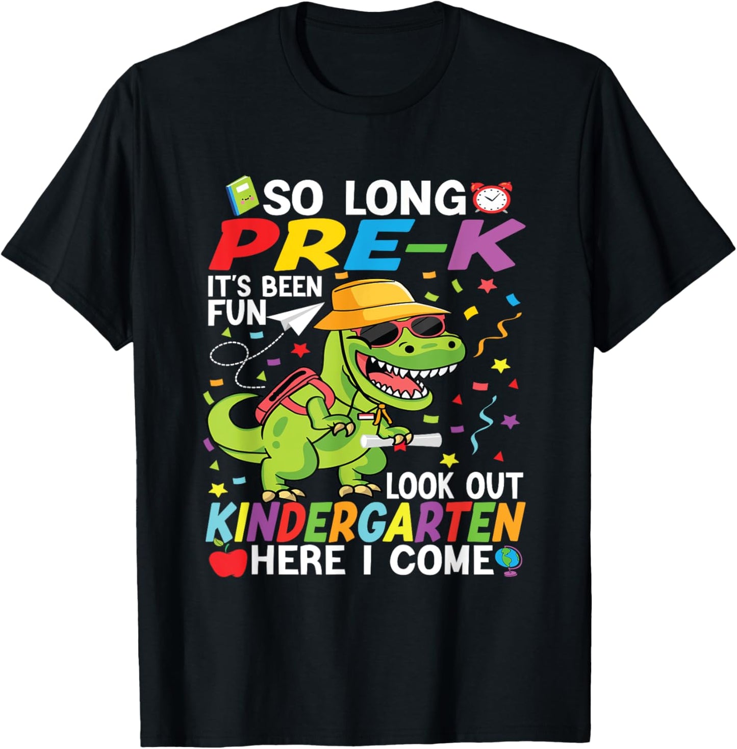 So Long Pre-K Kindergarten Here I Come Dinosaur Graduation T-Shirt