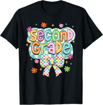 Second Grade Coquette Bow Back To School First Day Of School T-Shirt