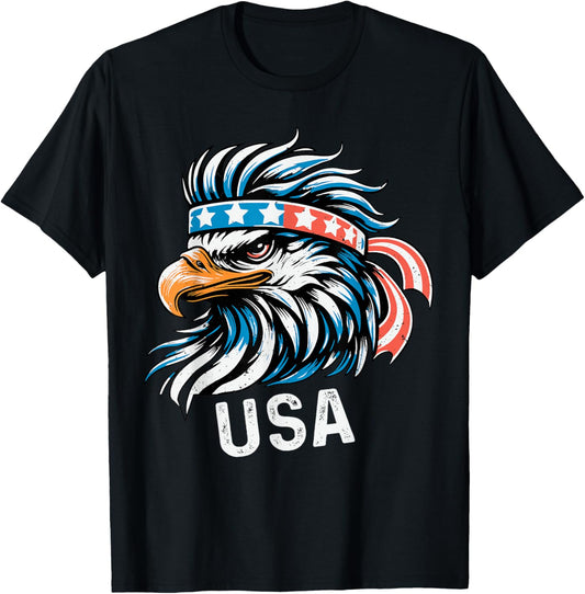Usa American Flag Patriotic Eagle Men Boys 4th Of July T-shirt