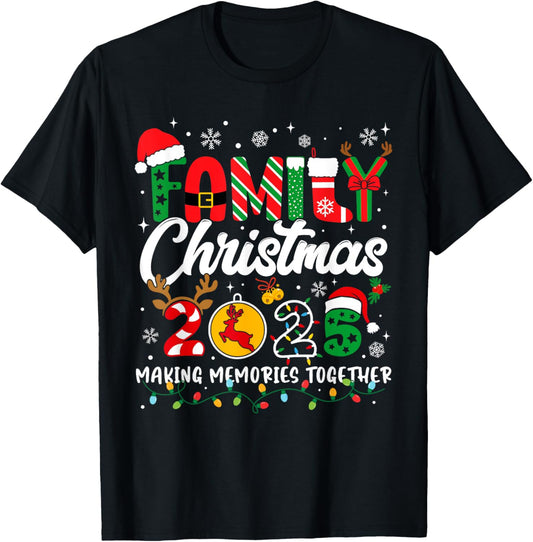 Funny Family Christmas 2025 Squad Santa Elf Xmas Matching T-Shirt
