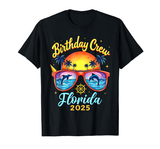 Birthday Crew Vacation Florida 2025 Party Matching Cruise T-Shirt
