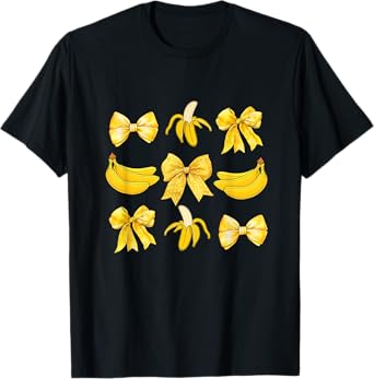 Banana Coquette Bow Yellow Bananas Festival Girls Women T-Shirt