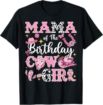 Mama Of The Birthday Cow-Girl Rodeo Mama Bday Party T-Shirt