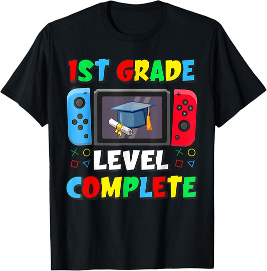 1st Grade Level Complete Last Day Of School Video Game Boys T-Shirt