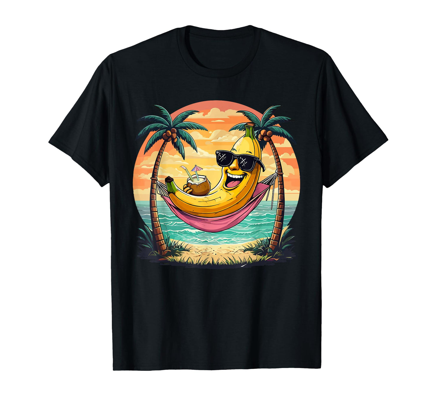 Banana Hammock Cool Tropical Pun Design T-Shirt