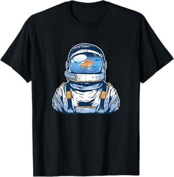 Astronaut Fishbowl Helmet Goldfish Spaceman Suit UFO Alien T-Shirt
