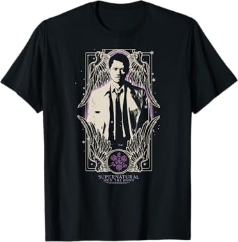 Supernatural Castiel Angel Wings Illustration TV Show T-Shirt