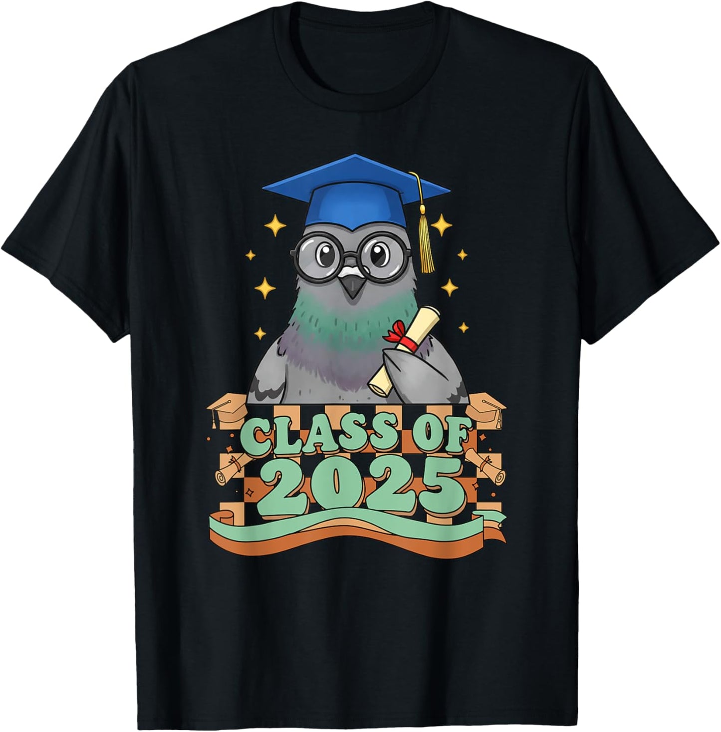 Graduate Pigeon Class Of 2025 Kids Mens Womens Graduation T-Shirt