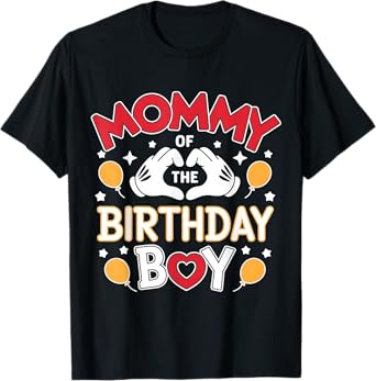 Mom Of The Birthday Boy Family Party Birthday T-Shirt