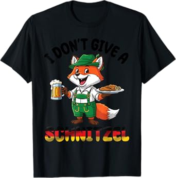 Fox Lederhosen and Beer I Don't Give A Schnitzel Oktoberfest T-Shirt