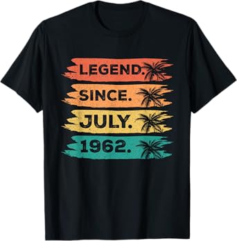 July 1962 63th Birthday Decorations Vintage 63 Birthday T-Shirt