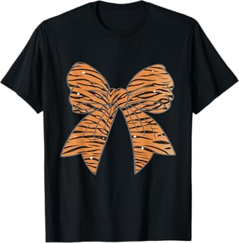 Coquette Bow Tiger Pattern Zoo Animals Tiger Print Graphic T-Shirt