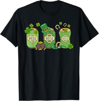 Beer St Patricks Day Funny Irish Saint Paddy Drinking Beer T-Shirt