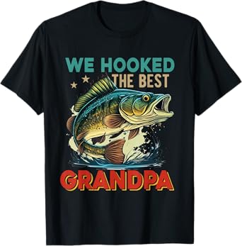 Vintage Retro We Hooked The Best Grandpa Father's Day Fisher T-Shirt