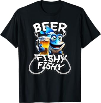 Beer Fishy Fishy Funny Fish Holding A Beer, By Yoraytees T-Shirt