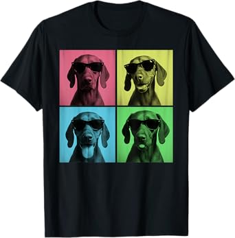 Vizsla Pop Art Funny Dog Lover Vizsla Photo Booth Men Women Kids T-Shirt