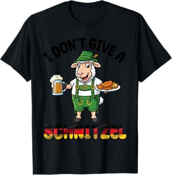 Sheep Lederhosen Beer I Don't Give A Schnitzel Oktoberfest T-Shirt
