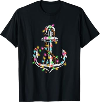Christmas Lights Boating Sailing Cruise Boat Gifts T-Shirt
