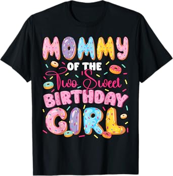 Mommy Of The Two Sweet 2Nd Birthday Girl Donut Lover T-Shirt