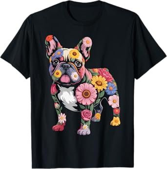 French Bulldog Flower Funny Dog T-Shirt