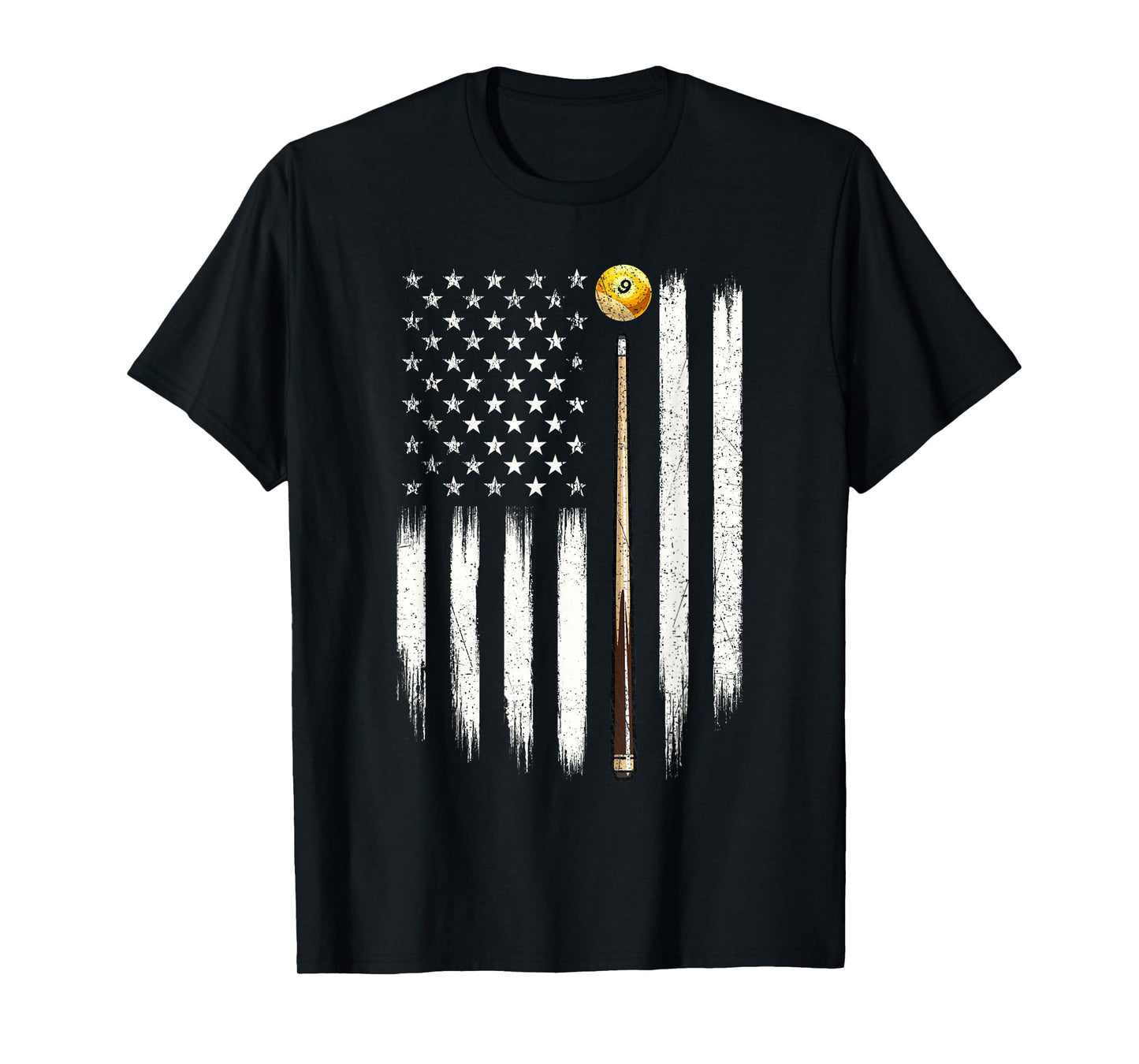 Billiard US Flag - 8 Ball Billiard Game Pool Player T-Shirt