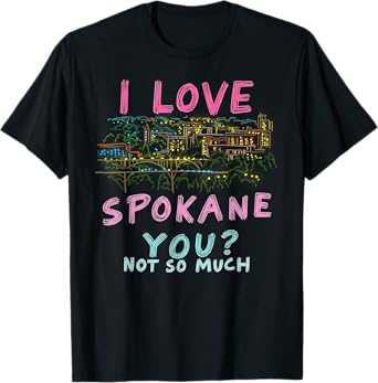 Funny Spokane Washington Night Skyline Vintage T-Shirt