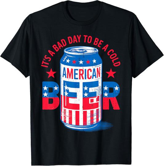 Funny 4th Of July Patriotic Drinking Beer For Men Women T-shirt