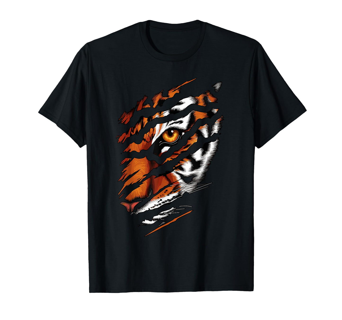 Fearless Tiger Silhouette Claw Eye Zoo Wildlife Animal T-Shirt