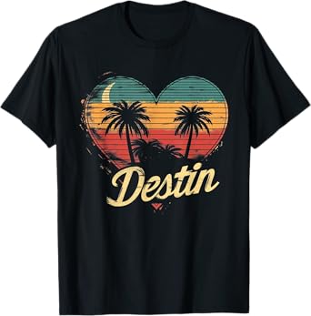 Destin Florida - Heart Vintage Love Women Kids Retro Pride T-Shirt