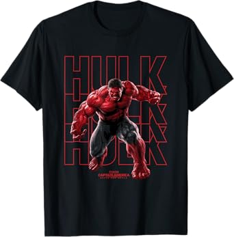 Marvel Captain America: Brave New World Red Hulk Name Stack T-Shirt