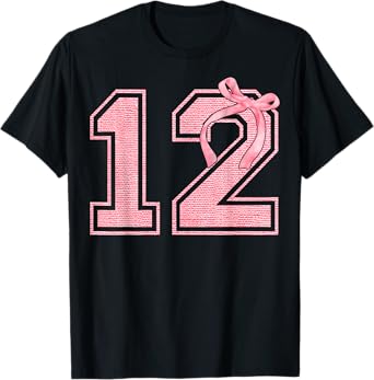 Birthday Girl Pink Coquette Bow 12 Year Old Aesthetic Girly T-Shirt