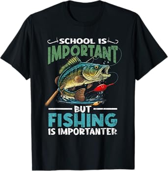 Funny Fishing For Boys Kids Youth Fish Saying Bass Fisherman T-Shirt