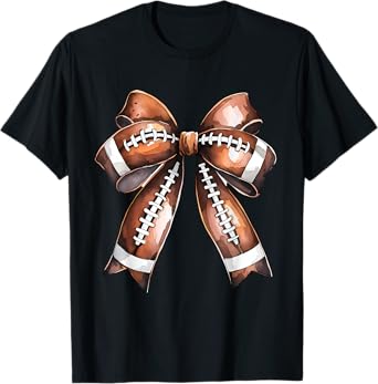 Cute Football Coquette Bow Cute Football Player T-Shirt